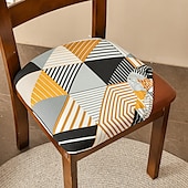 cheap Dining Chair Cover-Dining Chair Seat Covers  Stretch Printed Chair Seat Covers Set of 2 Removable Washable Upholstered Chair Seat Protector Cushion Slipcovers for Kitchen Office