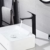 economico Rubinetti per lavandino bagno-rubinetto del lavandino del bagno, rubinetti da bagno monoforo monocomando in ottone stereoscopico con interruttore caldo e freddo
