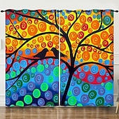 billiga Gardiner och draperier-mörkläggningsgardin draperier bondgård gardin 2 paneler svart för vardagsrum sovrum dörr kök balkong fönster behandlingar värmeisolerad
