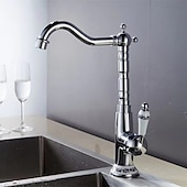 cheap Classical-Bathroom Sink Faucet Copper/Centerset Basin Faucet Single Handle One Hole Bath Taps Contain with Cold and Hot Water