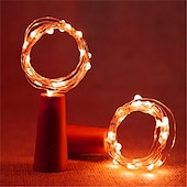 economico Striscie luci ad energia solare-luce solare esterna della stringa ha condotto la luce solare del giardino 2m 20led bottiglia di vino ad energia solare a forma di sughero stringa di filo di rame principale luce esterna festival