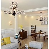 cheap Chandeliers-Crystal Chandelier Retro 4 Heard 8 Heard Chandeliers K9 Transparent Crystal Chandelier Ceiling Lamp Living Room Bedroom Dining Room Porch Corridor
