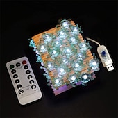 abordables Guirlandes lumineuses USB-Guirlande lumineuse décorative tortue de mer 5.7m 40leds usb plug-in fil de cuivre argenté guirlande lumineuse thème plage pour projets de décoration intérieure extérieure (télécommande blanc froid