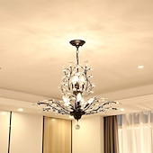 cheap Chandeliers-Crystal Chandelier Retro 4 Heard 8 Heard Chandeliers K9 Transparent Crystal Chandelier Ceiling Lamp Living Room Bedroom Dining Room Porch Corridor
