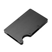 ieftine suporturi pentru carduri și cutii-Portofele subțiri pentru bărbați. Portofel din fibră de carbon RFID pentru bărbați cu clip pentru bani. Subțire portofel din aluminiu minimalist pentru carduri de credit