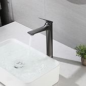 economico Rubinetti per lavandino bagno-rubinetto del lavandino del bagno, rubinetti da bagno monoforo monocomando in ottone stereoscopico con interruttore caldo e freddo