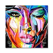 abordables Peintures portraits-Mintura main visage peinture à l&#039;huile sur toile mur art décoration moderne figure abstraite image pour la décoration intérieure roulé sans cadre non étiré peinture