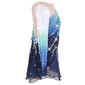ieftine Rochii de patinaj artistic-Rochie de Patinaj Artistic Pentru femei Fete Πατινάζ στο πάγο Rochii Albstru+Verde Negru Peteci Strălucire Plasă Spandex Înaltă Elasticitate Antrenament Competiție Ținută Patinaj Confecționat Manual
