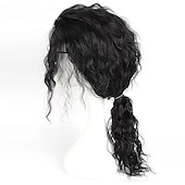 cheap Costume Wigs-Super Star Imitation Cosplay Wigs for Men in the Heat Resistant Long Natural Black Curly Synthetic Ponytail Wigs Character Wig for The Imitator to Cherish and in Memory Halloween Wigs