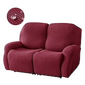 voordelige Fauteuilhoes-waterdichte relaxfauteuilhoezen bordeauxrode tweezitsbank relaxfauteuilhoes stretch 2-zitsbankhoes wasbare stoelhoesbeschermer voor honden huisdier (2 rugleuninghoezen, 2 zittinghoezen, 2