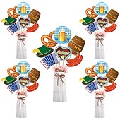 お買い得  パーティー用品-オクトーバーフェストパーティーデコレーションペーパーバナープルフラッグペナントバルーンケーキカードカードウィッシュ専用24枚