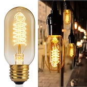 ieftine Becuri Incandescente-8 buc t45 vintage edison bec incandescent 40 W reglabil filament tubular antic alb cald e26/e27 lampă chihlimbar pentru corpuri de iluminat decorative ac220v ac110v