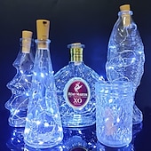 economico Striscie luci ad energia solare-luce solare esterna della stringa ha condotto la luce solare del giardino 2m 20led bottiglia di vino ad energia solare a forma di sughero stringa di filo di rame principale luce esterna festival