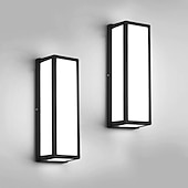 economico applique da esterno-lampada da parete esterna lampada da portico 30w 15in led nero opaco lampada da parete esterna 3 colori possono essere cambiati adatto per l&#039;installazione lampada da parete cortile garage corridoio