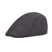 abordables Chapeaux homme-Homme Casquette Plate Jaune clair Noir Coton et lin Vêtement de rue mode Mode des années 1920 Extérieur du quotidien Sortie Plein Chaud
