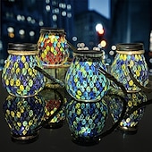 economico Luci paesaggistiche-luce solare esterna a mosaico luce di proiezione lanterna appesa luce giardino impermeabile atmosfera luce notturna giardino balcone vacanza prato paesaggio casa decorazione natalizia all&#039;aperto