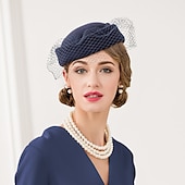 olcso Partikalapok-Gyapjú / Nettó Kentucky Derby Hat / Lenyűgözők / Kalap val vel Virág 1db Esküvő / Különleges alkalom / Hétköznapi Sisak