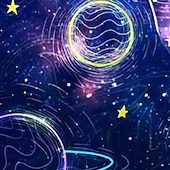 ieftine Rochie 3D Shining Vision-Girls ' 3D Galaxie Rochie Manșon Lung Tipărire 3D Primăvară Toamnă Vacanță Zilnic Concediu Drăguţ Casual Dulce Copii 3-10 ani Rochie leagăn Rochie A line Sub Genunchi Fit regulat