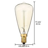 preiswerte Strahlende Glühlampen-6 Stück 40 W E14 St48 Glühlampe Vintage Edison Glühbirne warmweiß 2200–2700 K Retro dimmbar für Kerzenpendelleuchte Kronleuchter 220–240 V