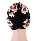 billige Hatter-kvinner muslim daglig turban folding kors knyttet hår skjerf elastisk hodeplagg hodeplagg bandanaer dame hår hatter lue håravfall tilbehør