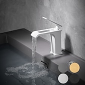 cheap Bathroom Sink Faucets-Bathroom Sink Faucet - Waterfall Electroplated / Painted Finishes Centerset Single Handle One HoleBath Taps
