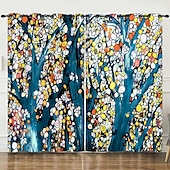 billiga Gardiner och draperier-mörkläggningsgardin draperier bondgård gardin 2 paneler svart för vardagsrum sovrum dörr kök balkong fönster behandlingar värmeisolerad