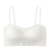 abordables Sostenes-Sujetadores sin aros para mujer, sujetadores acolchados, sujetadores ajustables sin tirantes, copa 3/4, escote en V, transpirables, push up, invisibles, color puro, cierre frontal, para citas, día de