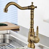 cheap Classical-Bathroom Sink Faucet Copper/Centerset Basin Faucet Single Handle One Hole Bath Taps Contain with Cold and Hot Water