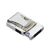 ieftine suporturi pentru carduri și cutii-Portofele subțiri pentru bărbați. Portofel din fibră de carbon RFID pentru bărbați cu clip pentru bani. Subțire portofel din aluminiu minimalist pentru carduri de credit