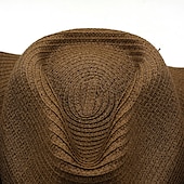 abordables Sombreros-Sombreros de vaquero para mujer, sombrero de paja panamá de estilo étnico, cinturón, sombreros occidentales decorados con vaca