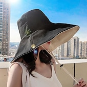 cheap Bucket Hat-Sun Hat Hiking Hat Wide Brim Summer Outdoor Sunscreen Breathable Sweat wicking Hat 15cm double-sided khaki + beige 15cm double-sided red + beige 15cm double-sided red + black for Hunting Fishing Beach