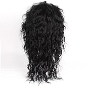 cheap Costume Wigs-Super Star Imitation Cosplay Wigs for Men in the Heat Resistant Long Natural Black Curly Synthetic Ponytail Wigs Character Wig for The Imitator to Cherish and in Memory Halloween Wigs