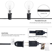 cheap Plug String Lights-Globe String Lights 15m/50FT 50LEDs G40 Outdoor Hanging Globe Patio Lights with 50 Clear Bulbs(2 Spare) UL Listed Connectable Backyard Lights for Indoor Outdoor Decor 50 Hanging Sockets E12 Base 5W Bulb Black