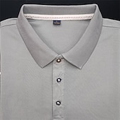 billige Klassisk poloskjorte for menn-Herre POLO T-skjorte Golf skjorte utendørs Avslappet Polokrage Klassisk Kortermet Mote Fritid Helfarge Knapp foran Knapp ned Vår sommer Normal Svart Hvit Gul Rød Blå Grå POLO T-skjorte