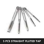cheap Drill Bit Set-Adjustable Silver T-Handle Ratchet Tap Holder Wrench with 5pcs M3-M8  Machine Screw Thread Metric Plug T-shaped Tap