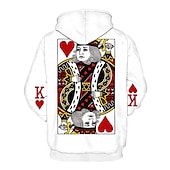 economico Patriottico-Cuore delle carte Giocando a carte Re del poker Felpa con cappuccio Ritorno a scuola Di base Harajuku Grafica Per Carnevale Ritorno a scuola Stampa 3D Feste Casual