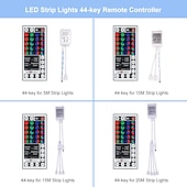 economico Controllo a distanza-luci di striscia a led rgb 5m 10m 15m 20m luci a led cambio colore flessibile smd con telecomando ir e adattatore 100-240v per casa camera da letto cucina tv luci posteriori decorazioni fai da te dc12v