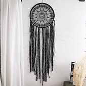 preiswerte Traumfänger-teufelauge traumfänger schwarz handgemachtes geschenk federhaken blume windspiel verzierung wandbehang dekor kunst boho stil 26 * 58 * 84 cm