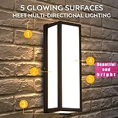 economico applique da esterno-lampada da parete esterna lampada da portico 30w 15in led nero opaco lampada da parete esterna 3 colori possono essere cambiati adatto per l&#039;installazione lampada da parete cortile garage corridoio