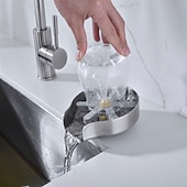 halpa Keittiöhanat-ruostumattomasta teräksestä valmistettu lasihuuhtelu pesualtaaseen, lasipullon kupin pesuaine pesualtaan kuppihuuhtelulaitteeseen Puhdista pesualtaan kiinnitystarvikkeet tuttipullolle, baariviinilasille ja muille kupeille