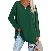 Naisten T-paita Tavallinen Perus Pitkähihainen V kaula-aukko Tavalliset topit Ystävänpäivä Kausaliteetti Viikonloppu Valkoinen Keltainen Punastuvan vaaleanpunainen Rubiini Sininen Syystalvi halpa Yksinkertainen t-paita-Naisten T-paita Tavallinen Perus Pitkähihainen V kaula-aukko Tavalliset topit Ystävänpäivä Kausaliteetti Viikonloppu Valkoinen Keltainen Punastuvan vaaleanpunainen Rubiini Sininen Syystalvi