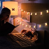 abordables Guirlandes lumineuses à piles-licorne led guirlandes lumineuses animal mignon décor pour chambre d&#039;enfants à piles 1.8m10leds pour vacances lumières mur fenêtre arbre lumières décoratives cour de fête &amp; jardin chambre d&#039;enfant