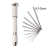 cheap Drill Bit Set-0.5-3mm Small Round Head Twist Drill Mini Micro Hand Drill Woodworking Drilling Tools Manual Twist Drill Bit Hand Tool Kit