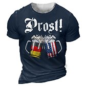 abordables T-shirts amusants pour hommes-Homme Unisexe Graphique Lettre Bière T-shirt Manche Courte T-shirt Impression 3D Col ras du cou Chemise ancien Sports Designer Extérieur Rue Quotidien Noir Vert Véronèse bleu marine Été Vêtement Tenue
