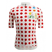 billiga Tröjor för män-Herr Cykeltröja Kortärmad Cykel Tröja Överdelar med 3 bakfickor Bergscykling Vägcykling Andningsfunktion Snabb tork Fuktabsorberande Reflexremsa Svart Vit Gul Prickig Polyester sporter Kläder