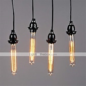 cheap Incandescent Bulbs-5pcs T9/T185 40W Vintage Edison Light Bulbs Antique Incandescent Bulb E26 E27 Tubular Bulb Nostalgic Tungsten Filament Golden Tinted Glass for Industrial Wall Sconces Pendant Lighting 220-240V