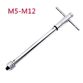 preiswerte Bohrer-Set-silber t-griff ratsche gewindebohrer halter schlüssel m5-m12 maschinengewinde metrischer stecker t-förmiger gewindebohrer