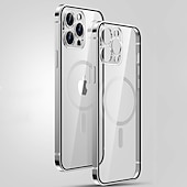 رخيصةأون جرابات آيفون-حافظة هاتف لجهاز iPhone 16 iPhone 15 Pro Max Plus iPhone 14 13 12 Pro Max Mini مع دعم Magsafe شحن لاسلكي مضاد للصدمات معدني