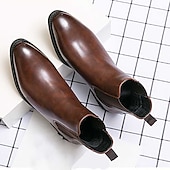 billiga Chelsea stövlar-chelsea boots i svart konstläder för män - perfekta för affärsmöten, formella evenemang och kvällskläder