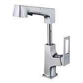 abordables Robinets de lavabo-Mitigeur d&#039;évier de salle de bain corps relevable bec verseur à 2 modes, robinet de lavabo en laiton rotatif à 360 ° monté sur le pont, avec robinet de cuve d&#039;eau chaude et froide